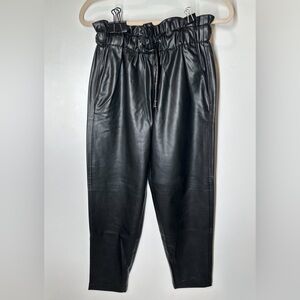 Zara Pleather tapered jogger, black, women’s size XS